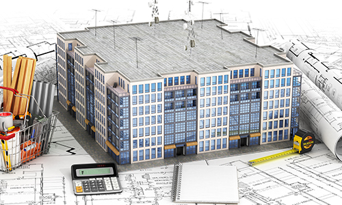 3-D visualization of a building