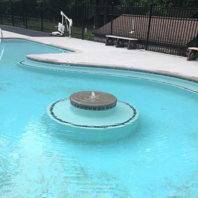 camp greentop pool fountain