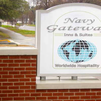 US Navy Gateway entry signage