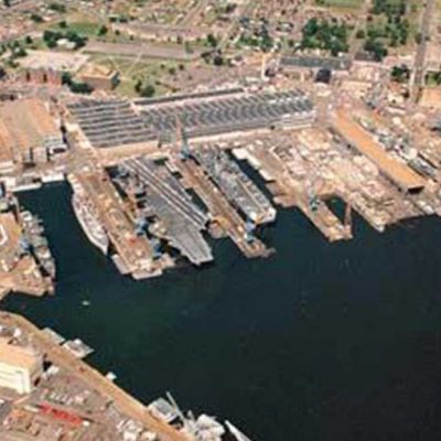 aerial view of Norfolk Naval Shipyard